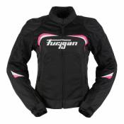 Blouson textile femme Furygan Cyane vented noir/blanc/rose- XL