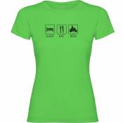 Kruskis T-shirt à Manches Courtes Sleep Eat And Ride M Light Green