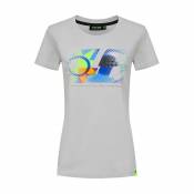 Tee-shirt femme VR46 Sun and Moon gris clair- XS