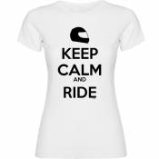 Kruskis Keep Calm And Ride Short Sleeve T-shirt Blanc 2XL