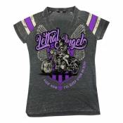 Tee-shirt femme Lethal Threat I Ride Now gris/violet- S