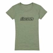 Tee-shirt femme Icon Clasicon vert chiné- M
