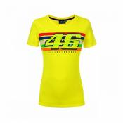 Tee-shirt femme VR46 Valentino Rossi Stripes jaune 2019- L