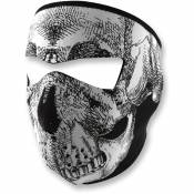 Zan Headgear Masque Neoprene Full One Size Black / White Skull Face