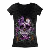 Tee-shirt femme Lethal Threat Day of the Dead Burnout noir/violet- 2XL