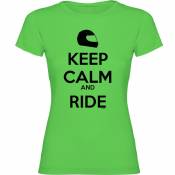 Kruskis T-shirt à Manches Courtes Keep Calm And Ride S Light Green