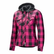 Sur-chemise femme textile à capuche Held Lumberjack II noir/rose- D-L