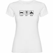 Kruskis T-shirt à Manches Courtes Sleep Eat And Ride M White