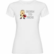 Kruskis Born To Ride Short Sleeve T-shirt Blanc XL