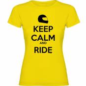 Kruskis Keep Calm And Ride Short Sleeve T-shirt Jaune XL