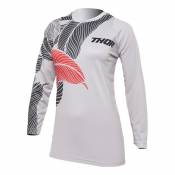 Maillot cross femme Thor Sector Urth gris clair/corail- M