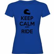Kruskis Keep Calm And Ride Short Sleeve T-shirt Bleu 2XL Femme