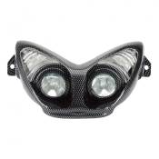 Masque Double Optique HalogÃ¨nes + Clignotant Leds Nitro - Carbone