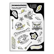 Planche de 19 stickers de casque rÃ©flÃ©chissants Moonshiners