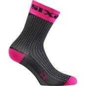 Chaussettes Sixs Short S carbone rose fluo- 39-42