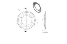 Couronne 44 dents MBK 40 / 50 (d.94mm)