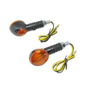 Clignotants Replay micro ovale orange/carbone avec tÃ©moin base courte