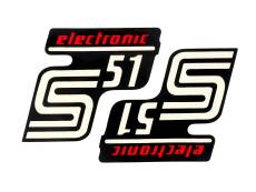 Autocollant électronique S51 noir-rouge 2 pièces Simson S51