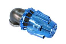 Filtre à air Polini Air Box d.46mm coudé 90° Bleu