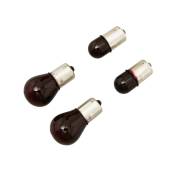 4 ampoules Replay 12V 21w + 12V 10w Rouge