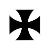 Autocollant Croix de Malte 150MM- tête de Mort