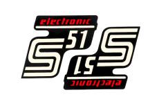 Autocollant électronique S51 noir-rouge 2 pièces Simson S51