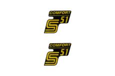 Autocollant S51 confort noir-jaune 2 pièces Simson S51