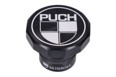 Bouchon de réservoir 66Heroes alu noir avec logo Puch pour Puch Maxi