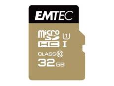 EMTEC Gold+ - Carte mémoire flash (adaptateur SD inclus(e)) - 32 Go - Class 10 - micro SD - or