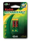 KODAK - Piles rechargeables - Ni-MH - AAA / LR03 - 650 mAh - pack de 2