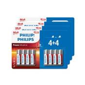 Lot de 32 piles Philips AA 4 packs de 4+4