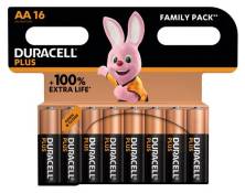 Pack de 16 piles Duracell AA plus MN1500 Noir et Orange