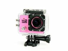 Camera embarquée sports wi-fi lcd caisson étanche waterproof 12 mp full hd rose + sd 32go yonis