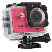 Caméra Sport 4K Étanche Slow Motion 16Mp Angle 170° Wi-Fi Rose + Kit de Fixation + SD 4Go YONIS