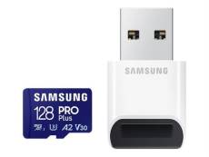 Samsung PRO Plus MB-MD128SB - Carte mémoire flash - 128 Go - A2 / Video Class V30 / UHS-I U3 / Class10 - microSDXC UHS-I - bleu