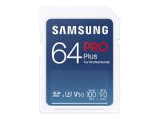 Samsung PRO Plus MB-SD64K - Carte mémoire flash - 64 Go - Video Class V30 / UHS-I U3 - SDXC UHS-I - blanc