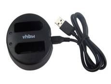 Vhbw Chargeur USB de batterie double compatible avec Nikon EN-EL14 batterie appareil photo digital, DSLR, action cam