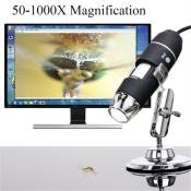 Microscope numérique USB 50x-1000x Grossissement 8 LED mini microscope Endoscope