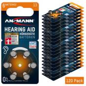 Piles pour appareil auditif ANSMANN type 13 orange lot de 120 - P13 PR48 ZL2