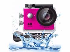 Caméra sport 4 k ultra hd 12 mp lcd 2 pouces wifi 170 degrés étanche rose + sd 4go yonis