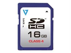 V7 VASDH16GCL4R - Carte mémoire flash - 16 Go - Class 4 - SDHC - bleu