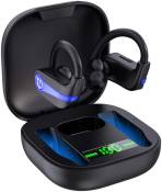 Écouteurs sans fil Dragon Touch Bluetooth 5.1 Sports Écouteurs intra-auriculaires à réduction de bruit avec micro IP7 étanche, 40H Playtime Bleu