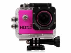 Caméra wifi sport embarquée plongée caisson caméscope 12mp full hd 1080p rose + sd 32go yonis