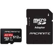 Carte Mémoire Micro SD Arcanite AKV30A2512 512Go MicroSDXC 95Mo/s Noir