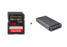 SanDisk Carte SD Extreme Pro V30 128Gb + Professional Pro-Reader Multicartes bundle