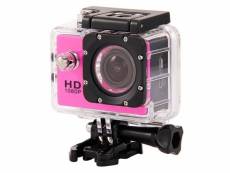 Camera embarquée sport lcd caisson étanche waterproof 12 mp full hd 1080p rose + sd 4go yonis