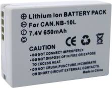 Conrad CANON NB-10L Lithium-Ion 920mAh 7.4V batterie rechargeable - Batteries rechargeables (920 mAh, Lithium-Ion (Li-Ion), 7,4 V, Gris, 1 pièce(s))