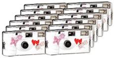 Lot de 12 appareils photo jetables TopShot red love hearts pour 27 photos avec flash