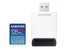 Samsung PRO Plus MB-SD128SB - Carte mémoire flash - 128 Go - Video Class V30 / UHS-I U3 / Class10 - SDXC UHS-I - blanc