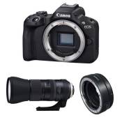 Canon appareil photo hybride eos r50 + sp af 150-600mm f/5-6.3 di vc usd g2 + bague ef-eos r